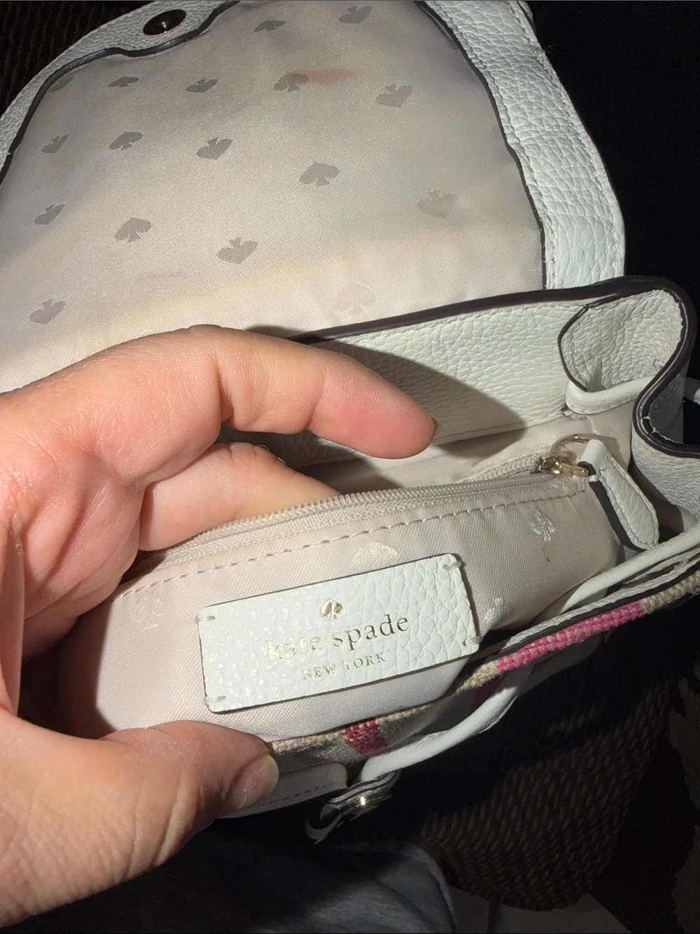 Kate Spade White Pink Leila Striped Backpack